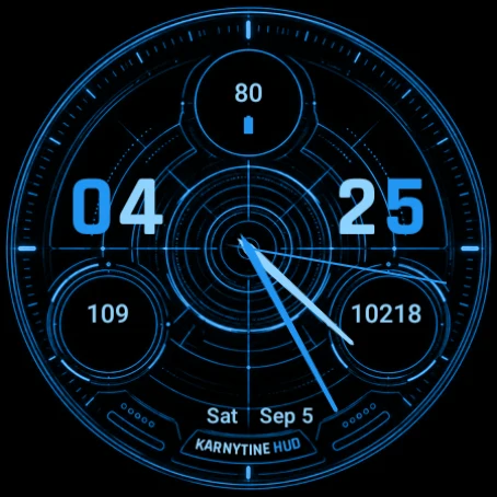 Karnytine HUD in Karnytine Blue, active display