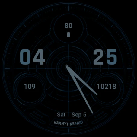 Karnytine HUD in Karnytine Blue, always-on display