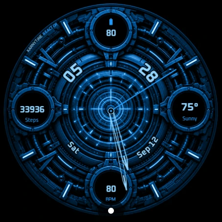 Karnytine Reactor in Karnytine Blue, active display